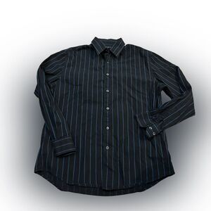 Men’s Axist Blue Striped Black Dress Shirt